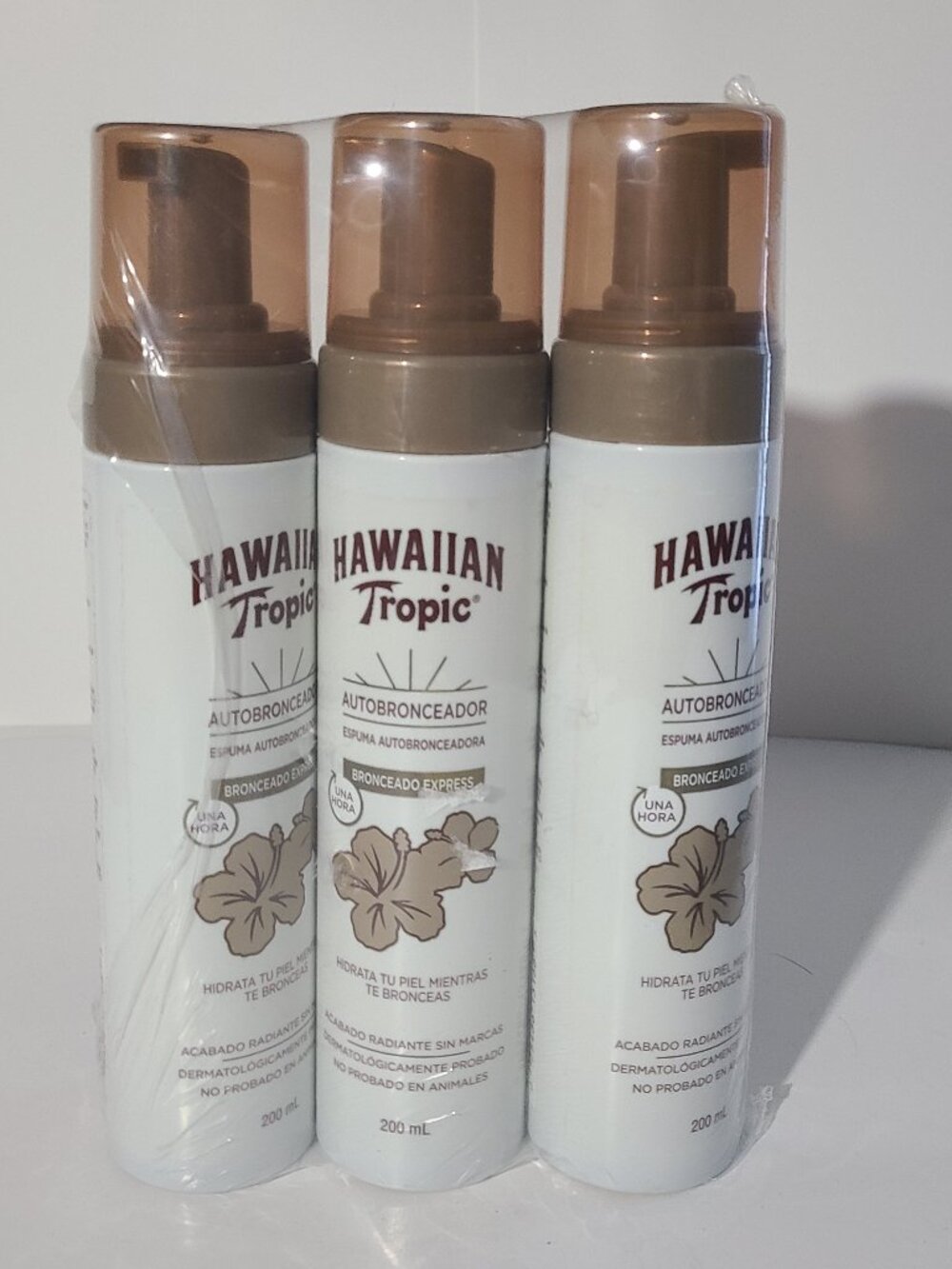 Hawaiian Tropic Autobronceador Self-Tanning 200 ml 3 Piece New/Sealed